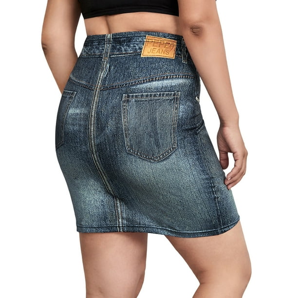 Denim skirt 4xl top