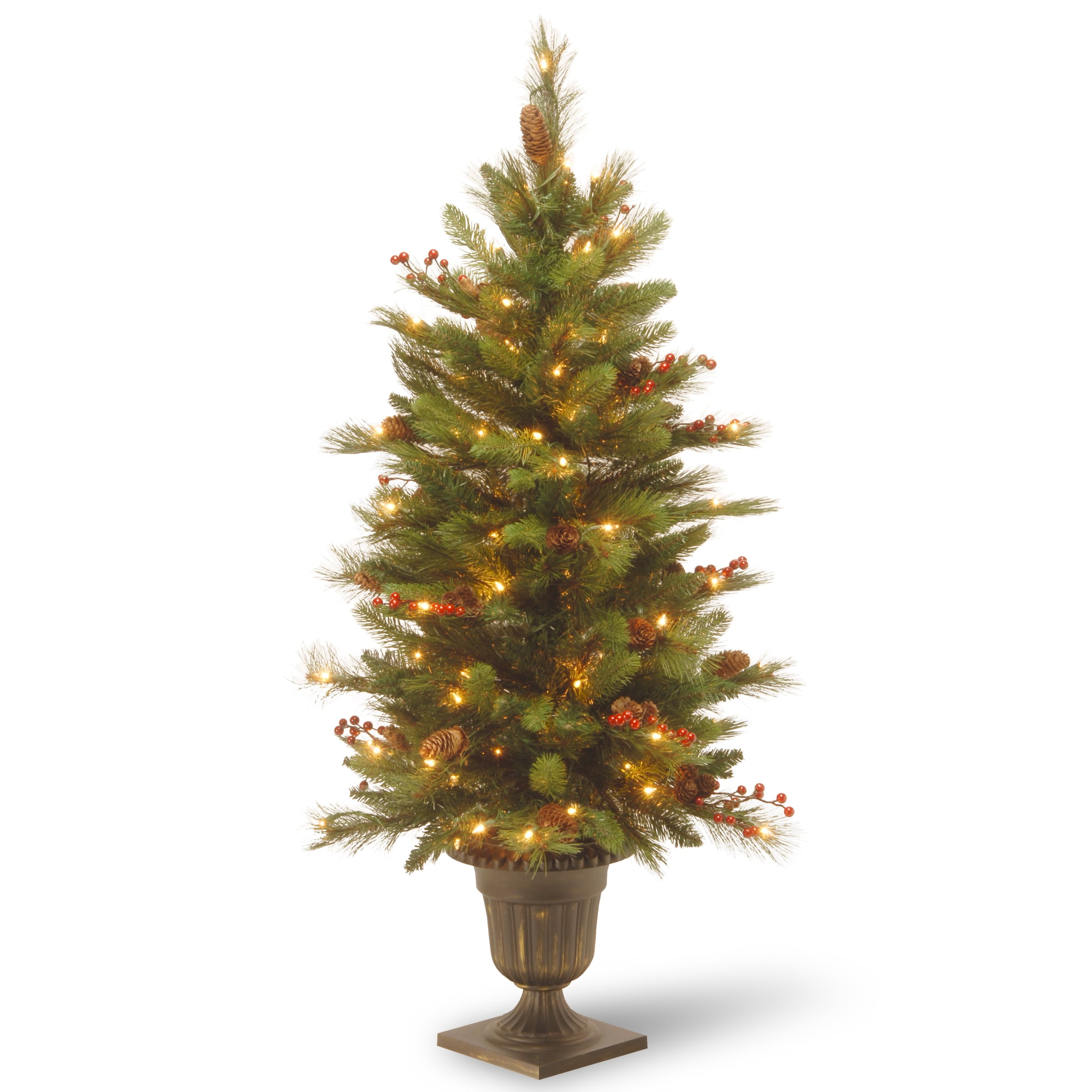 National Tree 4' Decorative Collection Entrance Tree with 49 Cones, 12 ...