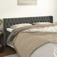 thumbnail image 4 of vidaXL Headboard with Ears Dark Gray 72"x6.3"x30.7"/34.6" Velvet, 4 of 29
