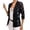 A1#Black1400, variant on Women's Lace Spliced Blazer Lapel Three Quarter Sleeve Suit Jacket With Pockets