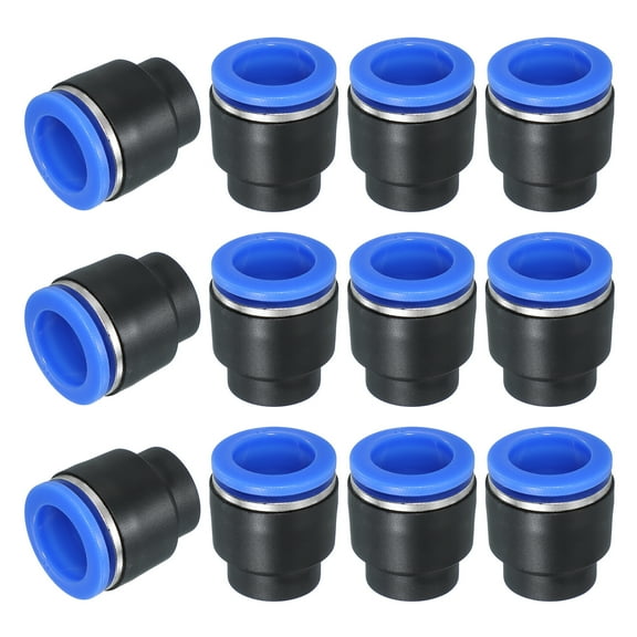 Uxcell 12 Pcs Tubing Quick Fitting Cap, 16 mm(5/8") Tube OD Plastic Tubing Pneumatic Cap Push to Connect Quick Cap Plug Fitting Accessories for Pneumatic System Pipeline Connection, Blue