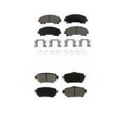 CMX Front Rear Ceramic Brake Pads Kit for Car 2019 Nissan Rogue FULL HYBRID EV-GAS (FHEV) engine with Electric Parking KCX-100557