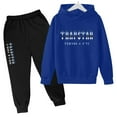 thumbnail image 1 of Trapstar Ensembles de Chandails à Capuchon pour Enfants, Chandails Graphiques à Manches Longues pour Garçons et Filles, Coupe Ample, Chandails Trapstar Style Rue à Enfiler + Pantalons de Survêtement, Ensemble pour Enfants de 2 Pcs, Ensembles de Chandails Classiques (Bleu, 130), 1 of 4