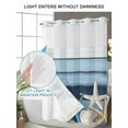 thumbnail image 4 of No Hook Cloth Fabric Shower Curtain with Snap in Liner, Coastal Starfish Waterproof Shower Curtains Set with See Through Top Window, Blue Wooden Grain Seashells Country Bath Curtains Shower 36"x72", 4 of 6