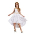 thumbnail image 2 of Moggemol Robe Trapèze en Mousseline à Manches Courtes Cape Princesse pour Filles Enfants Thème Fête Robe de Bal Blanche 12, 2 of 7