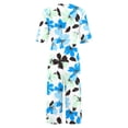 thumbnail image 4 of CHUMUD Womens Summer Jumpsuits Short Sleeve Wide Leg Long Pants Rompers Casual Floral One Piece Outfits with Pockets, 4 of 5