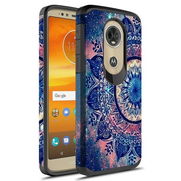 Moto E5 Plus Case, Moto E5 Supra Case,KAESAR Hybrid Dual Layer Shockproof Hard Cover Graphic Fashion Cute Colorful Silicone Skin Case for Moto E5 Plus (Mandala)