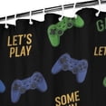 thumbnail image 3 of Colorful Games Text Black Pattern Shower Curtain 72"x84" ,Bathroom Decorative Shower Curtains Set with 12 Hooks,Modern Waterproof Washable Shower Curtain, 3 of 6