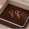 thumbnail image 3 of 925 Sterling Silver Cross Hoop Earrings for Women Teens Cross Huggie Hoop Earrings Dangle, 3 of 10
