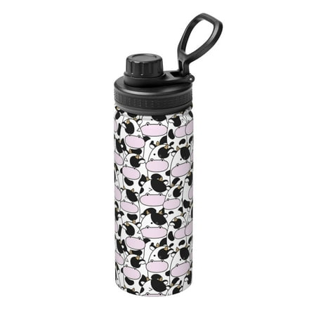 

Ocsxa Cute Animal with Cow Print 18oz Stainless Steel Water Bottle Unisex Water Bottle Insulated Sports Water Cup Flask for Cold Water Drinks/Sports/Travel/Car/School
