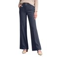 thumbnail image 2 of Endives Women's Pants Soft Senior Ladies Wide Leg Pant High Waist Stretch Dressy Business Pants Dark Gray, 2 of 5