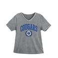 thumbnail image 5 of Women's Gameday Couture Gray BYU Cougars Iconic Edge Rhinestone V-Neck T-Shirt, 5 of 7