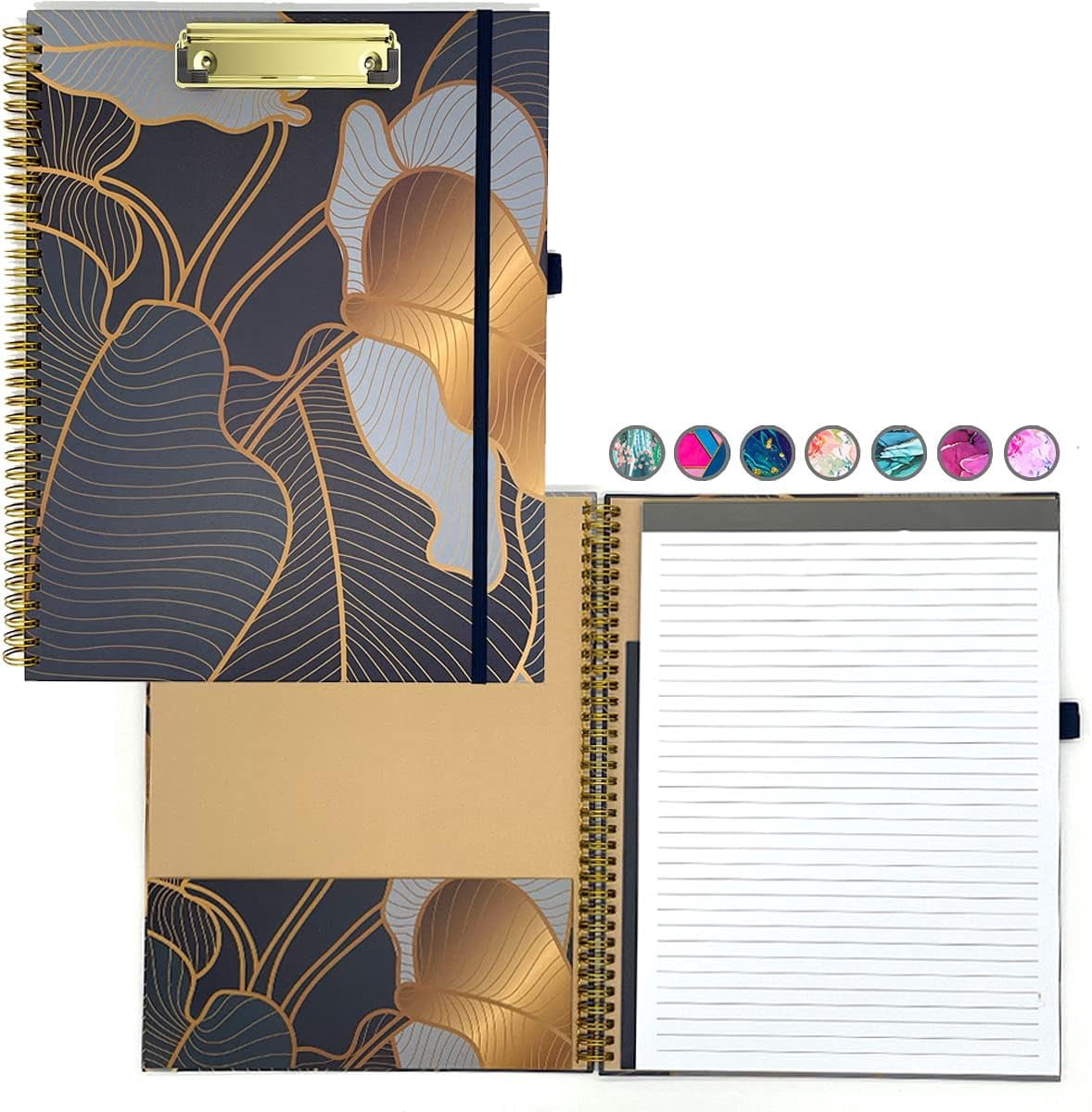 Foldable Notepad French KOKO Cute Hardcover Foldable Clipboard Folio with Refillable ...