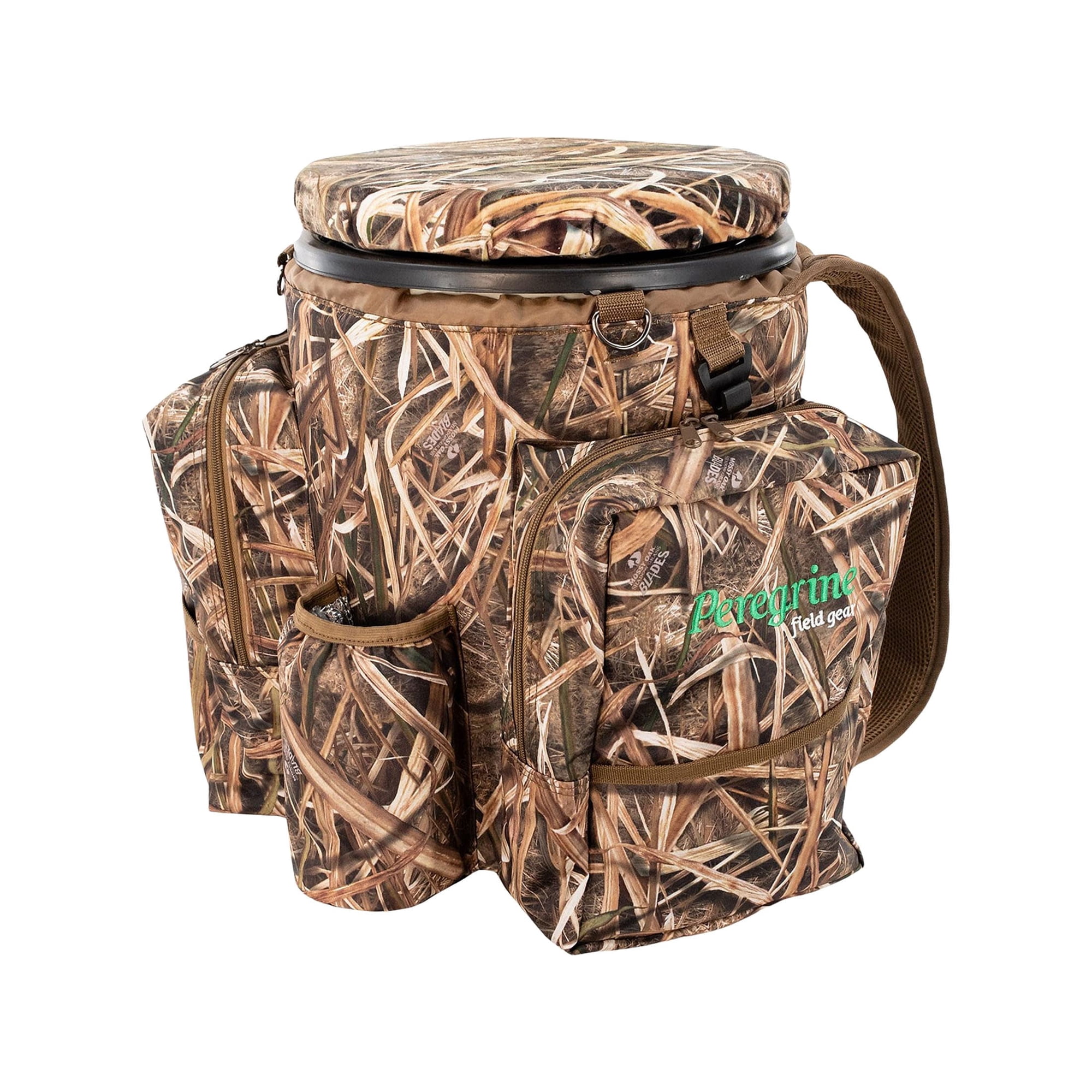 Peregrine Field Gear Venture Hunting Bucket Seat Pack Insulated Mossy Oak Shadow Grass Blades