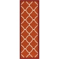 thumbnail image 3 of Well Woven Non-Skid Slip Rubber Back Antibacterial Area Rug Dallas Moroccan Trellis Rust Red Modern Geometric Lattice Thin Low Pile Machine Washable Indoor Outdoor Kitchen Entry, 3 of 4