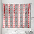 thumbnail image 1 of Modern Tapestry, Vertical Black Stripes and Big and Small Circles Minimal Lattice Grid, Fabric Wall Hanging Decor for Bedroom Living Room Dorm, 5 Sizes, Vermilion Black White, by Ambesonne, 1 of 1