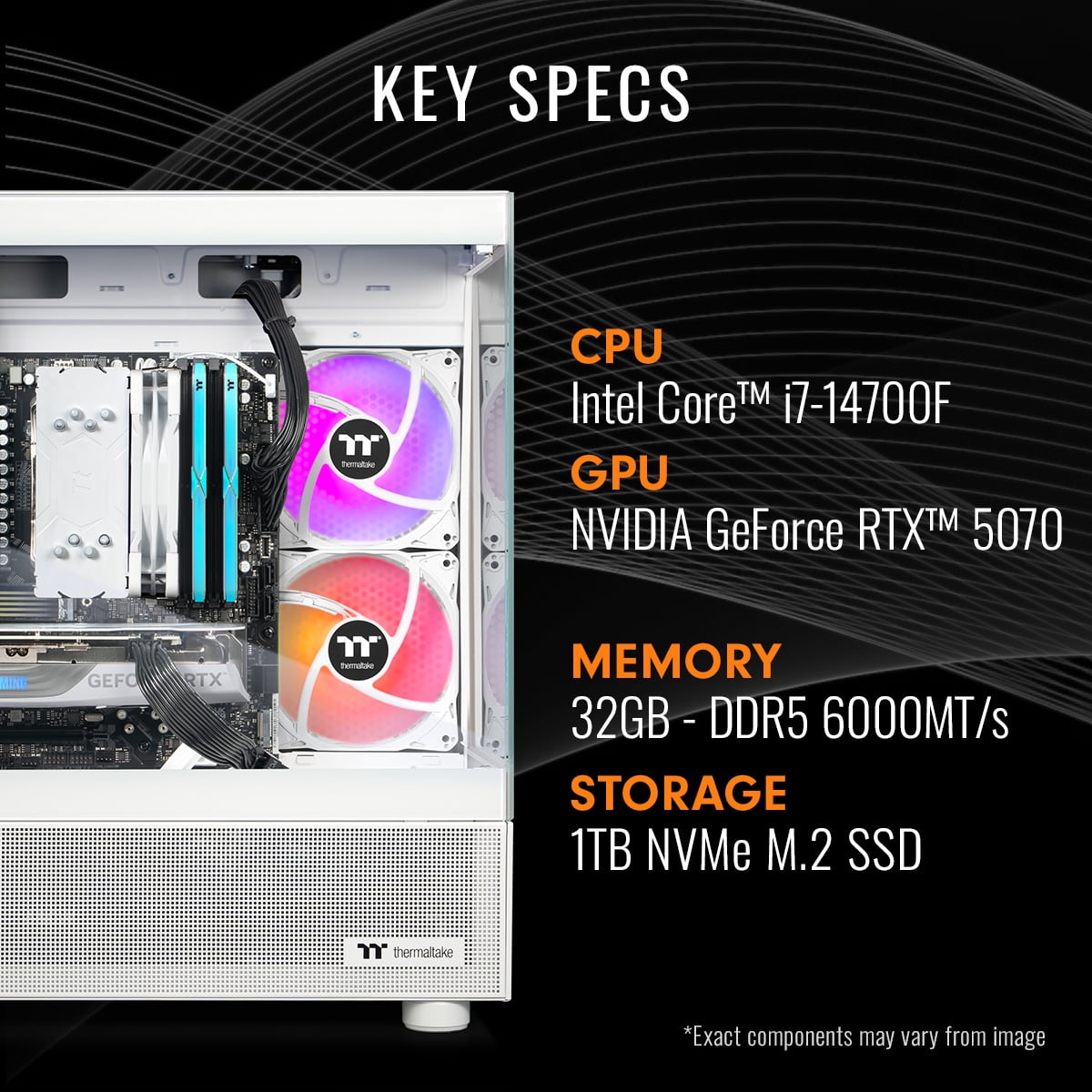 Thermaltake Gaming Desktop PC NE i1470S-V170S Intel Core i7-14700F 32GB DDR5 1TB SSD GeForce RTX 5070