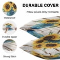 thumbnail image 6 of Outdoor Waterproof Pillow Covers Pack of 2, Country Sunflower Watercolor Yellow Flower Wood Grain Decorative Throw Pillowcases Cushion Covers for Garden Patio Tent Sofa Couch, 26x26 inch, 6 of 8