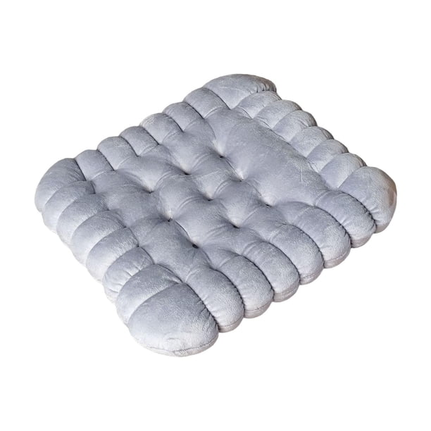 Cojín de asiento tipo galleta, cojín de suelo, cojín de meditación, cojín decorativo para sofá Cuadrado gris