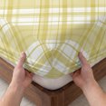 thumbnail image 3 of Twin Sze Fitted Sheet Set - Yellow Plaid 2 Piece Bedding Sets 16" Deep Pocket Fitted Sheet with 1 Pillowcase, White Stripes Modern Grids Geometric Brushed Microfiber Hotel Luxury Bed Sheets, 3 of 9