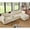 Beige, variant on L-Shaped Modular Sectional Sofa with Ottoman & Multifunctional Console, 4-Seater Corduroy Couch with USB Ports & 2 Cup Holders, for Living Room, Grey