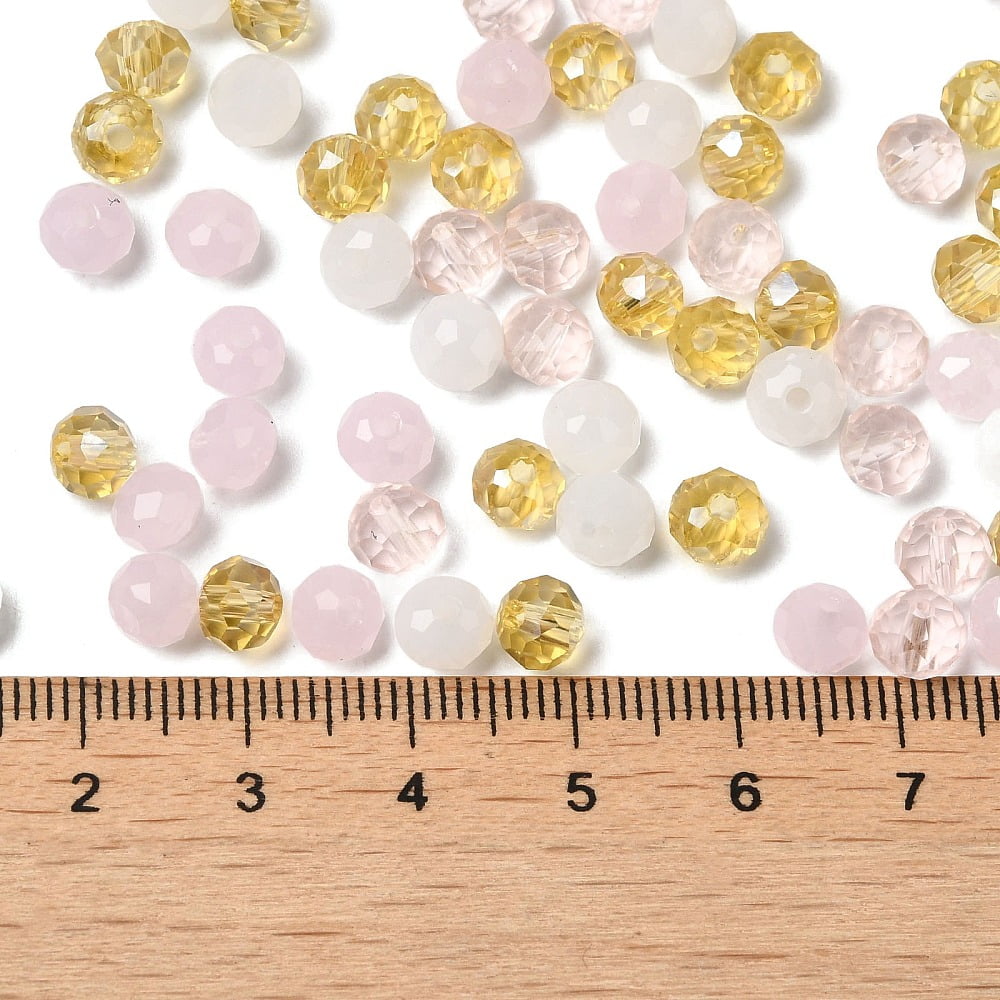 500 g Glass Beads Faceted Rondelle Pink 6x5mm Hole: 1mm 2360pcs/500g