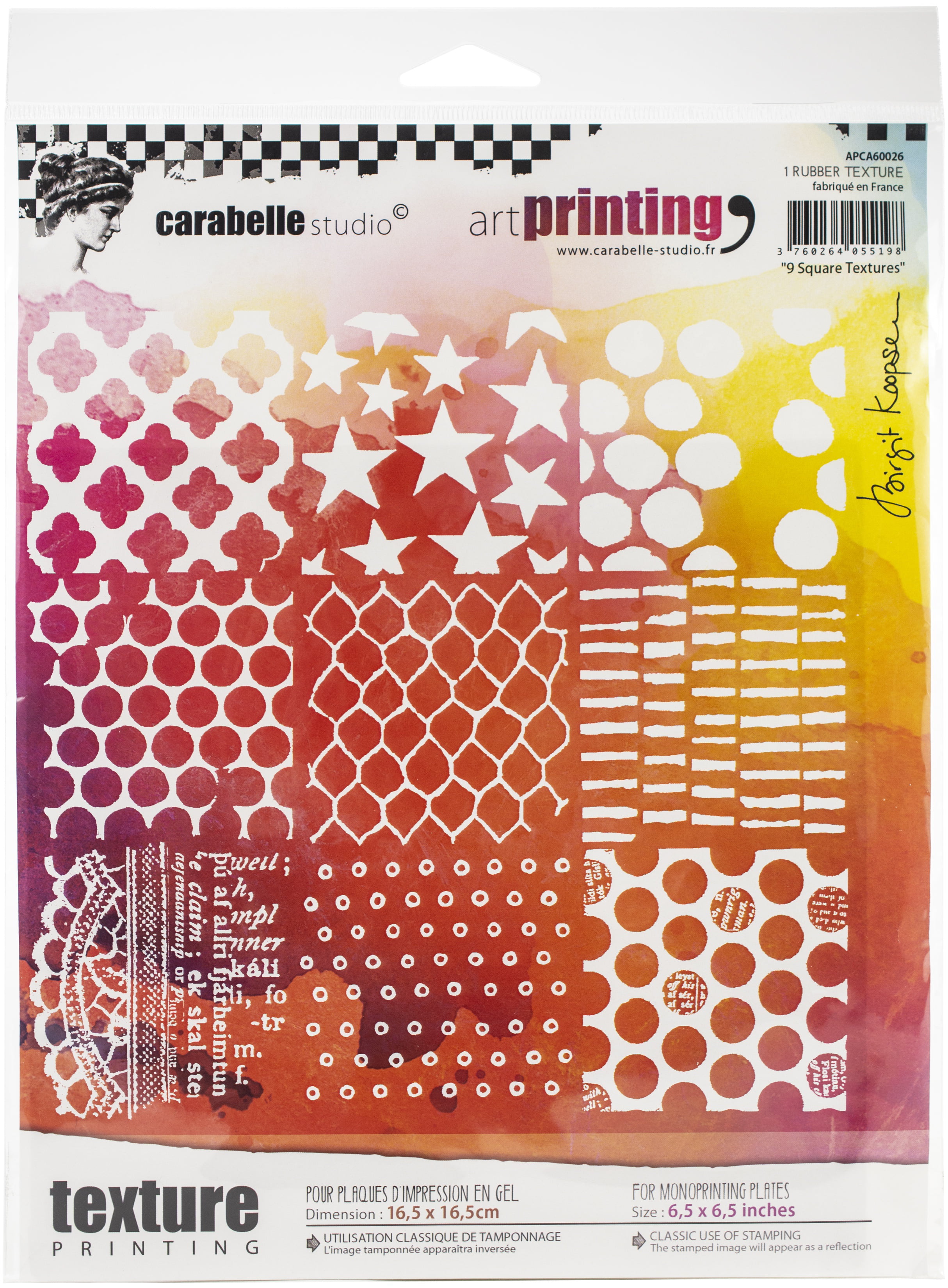 Carabelle Studio Art Printing Square Rubber Texture Plate-Bubble Fish 