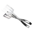 thumbnail image 1 of Pinzas planas de acero inoxidable para barbacoa, pinzas multifunción para pan, pinzas para servir comida de cocina para pescado frito y filete., 1 of 6