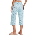 thumbnail image 5 of Ekouaer 2 Pack Women's Capri Pajama Pants Printed Drawstring Comfy Pj Bottoms With Pockets, 5 of 7