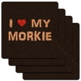 thumbnail image 1 of I Love My Morkie Stylish Low Profile Cork Coaster Set, 1 of 1
