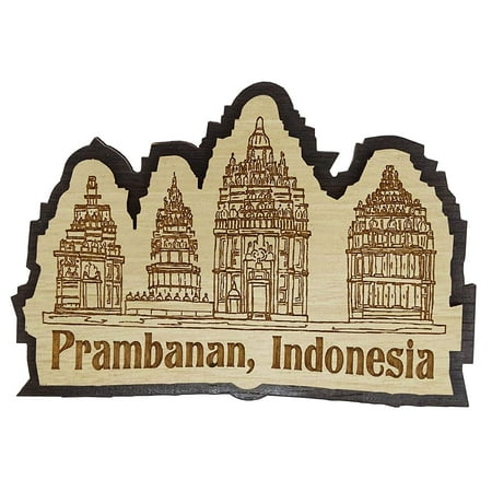

Printtoo Gift Souvenir Wooden Prambanan Indonesia Engraved Fridge Magnet
