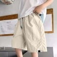 thumbnail image 4 of Boys Beige Athletic Shorts 5-15Y, Nylon Spandex Moisture Wicking Relaxed Fit Active Shorts with Adjustable Drawstring & Side Pockets,Size 12-13 T, 4 of 6