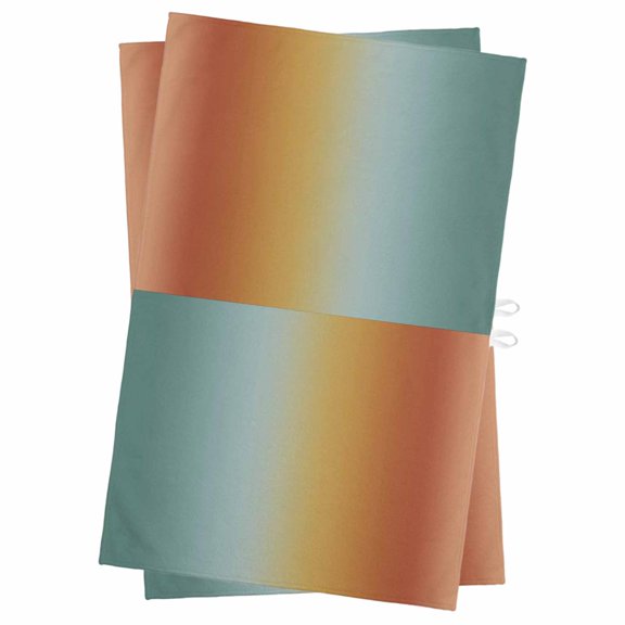 Orange Yellow Green Ombre Kitchen Towels Set of 2, Water Absorbent Dish Towel, Modern Art Aesthetics Abstract Decorative Hand Towels - Quick Drying Cloth for Cooking Baking, 18x28 Inch