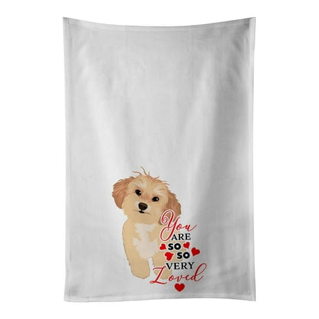 

Shih-Tzu Gold #1 so Loved White Kitchen Towel Set of 2 19 in x 28 in