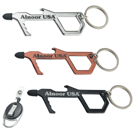 

Alnoor USA 3-Pcs No Touch Door Opener Tool with Retractable Key -Touchless Germ Key to Open Doors Elevator & ATM -Avoid Infected Surfaces with Contactless Door Opener