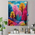 thumbnail image 4 of Vibrant Pointillist Forest Landscape Canvas Print, Wall Decor for Living Room Bedroom Office Hallway Dining Room Entryway, 4 of 8
