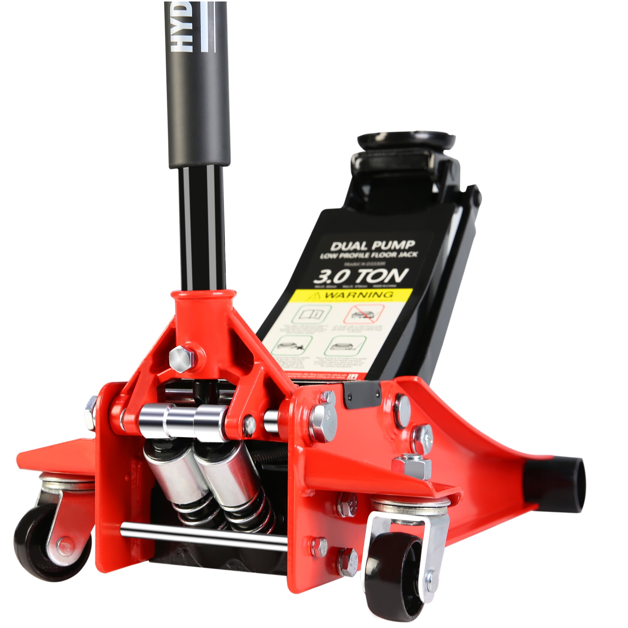 Aukfa Low Profile Floor Jack 3 Ton with Dual Piston Quick Lift Pump,Floor Jack Lifting Range 3.3"-18.5",Red