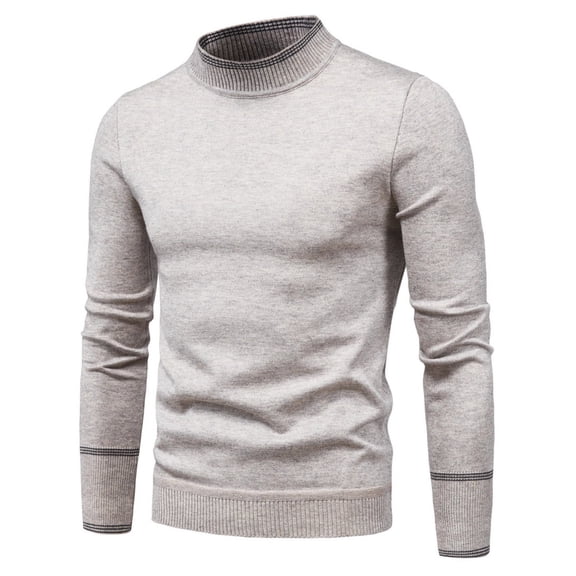 Vedolay Mens Sweaters Knit Pullover Long Sleeve Sweater Khaki,XL