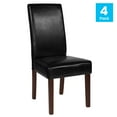 thumbnail image 3 of BizChair Set of 4 Greenwich Series Black LeatherSoft Parsons Chairs, 3 of 13