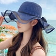 thumbnail image 3 of SikaFu Spring And Summer Straw Hat Woven Big Hat Shading Hat Female Fashion, Simple Wave Lace Beach Sun Hat, 3 of 7