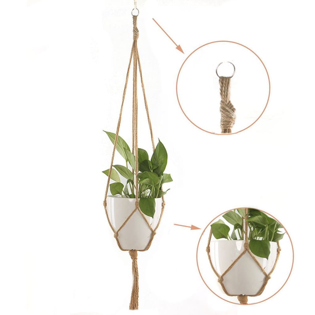 Plant Hanger, Hanging Planter Stand, Cotton Rope Hanging Basket Planter Holder, 35.4 Inch Boho