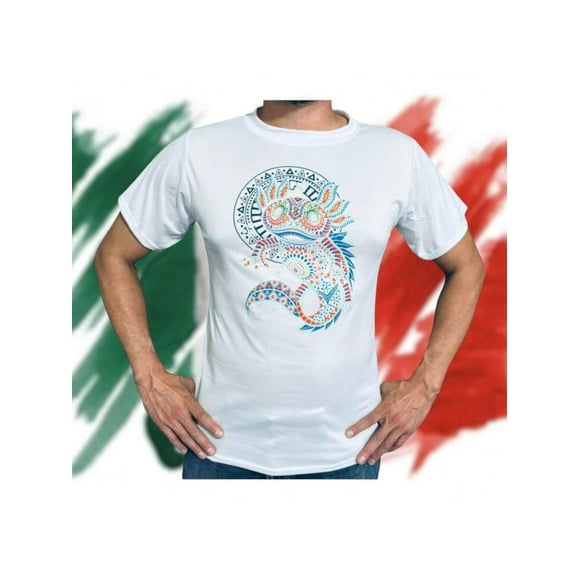Playera De Fiestas Patrias Impresion De Ajolote Mexico Septiembre Independencia Color Blanco Talla Mediana Marca Emil SaEs