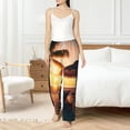 thumbnail image 4 of Salouo Hawaiian Sunset Beach Print Women's Pajama Pants Casual Loose Sweatpants PJs Flowy Pants Drawstring Palazzo for Women Wide Leg Pants Lounge Pajama -Large, 4 of 8