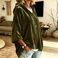 thumbnail image 6 of IAJDKMEK Women's 3/4 Sleeve Velvet Hoodie - Casual Hoodies for Women, Solid Color Pullover, Soft Plush Fall Outfits, Luxe Feel, 6 of 6
