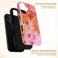 thumbnail image 4 of Boho Glitter Floral Phone Case, Shimmering Pink & Orange Aesthetic with Sunshine, Flowers & Butterflies, Artistic Protective Cover for iPhone 16 15 14 13 12 11 Pro Max Mini, 4 of 6