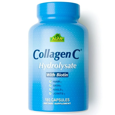 COLLAGENC HYDROLYSATE WITH BIOTIN FOR SKIN, HAIR, NAILS, & JOINTS by ALFA VITAMINS - 180 Capsules