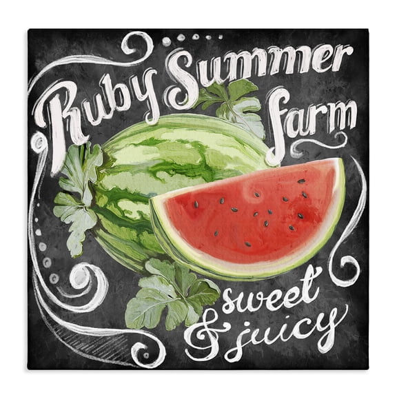 Stupell Industries Traditional Watermelon Farm Rustic Sign Word Design Canvas Art, 24 x 24, by Art Licensing Studio