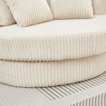 thumbnail image 6 of NkurdSu 61" Oversized Boneless Round Chair, Indoor Deep Seat Cloud Chaise Lounge with 5 Pillows, No Assembly Accent Barrel Chair for Living Room, Bedroom, Beige Corduroy, 6 of 6