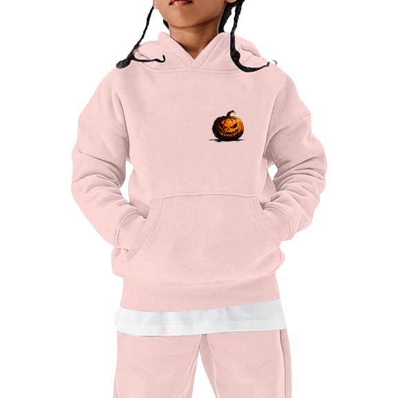XXWXYD Girls Pullover Hoodie Sweatshirt Halloween Graphic Print Cute Long Sleeve Oversized Crewneck Fleece Soft For Toddler Kids 5-14Years Old Party Costum𝖾 Outfit