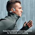 thumbnail image 2 of Bone Conduction Headphones Bluetooth 5.0,Wireless Open Ear Headphones with Built-in Mic,Waterproof Earphones,Sweatproof Sports Headset for Running,Cycling,Hiking,Gym,Climbing & Driving, 2 of 7